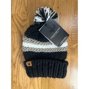 Obermeyer Palisades Pom Beanie Women's Black Knit Winter Hat NWT